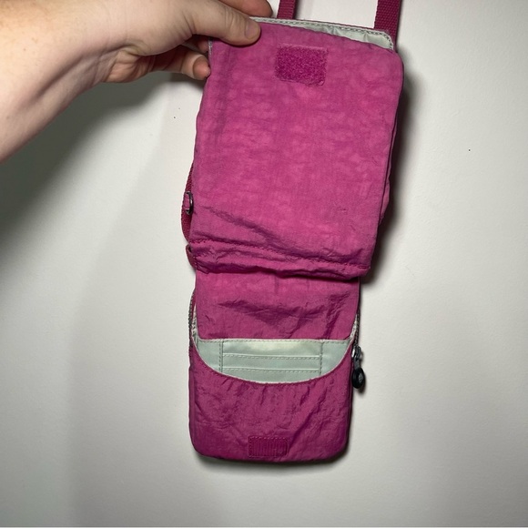 Kipling Pink Nylon Small Crossbody Travel Purse Bag Adjustable Strap 90’s - Picture 4 of 9